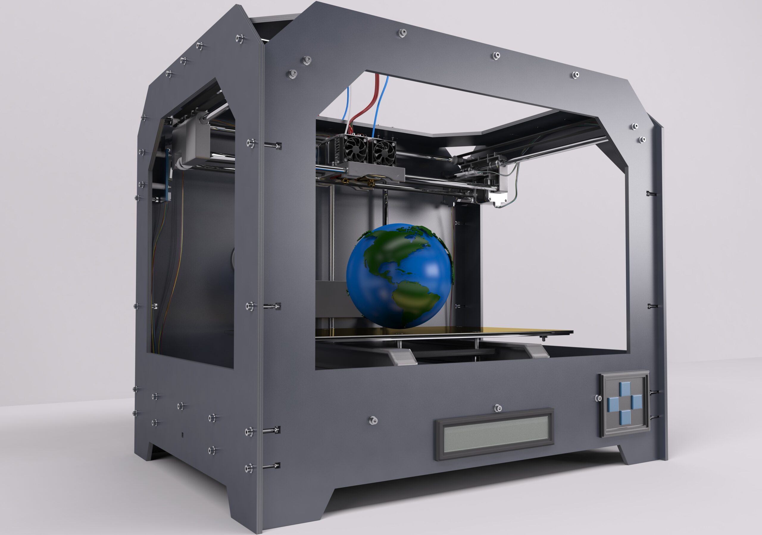 3D Render of 3 Dimensional  Printer