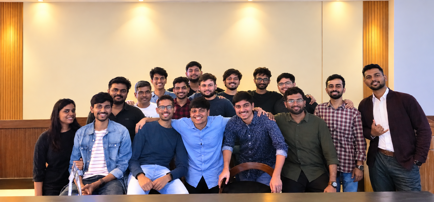 Warm Group Portrait in a Modern Lounge